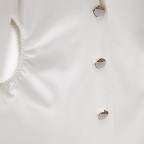 BNWT ZARA SIDE CUT OUT JUMPSUIT ROMPER WHITE ECRU | 2701/688 S - Picture 8 of 8